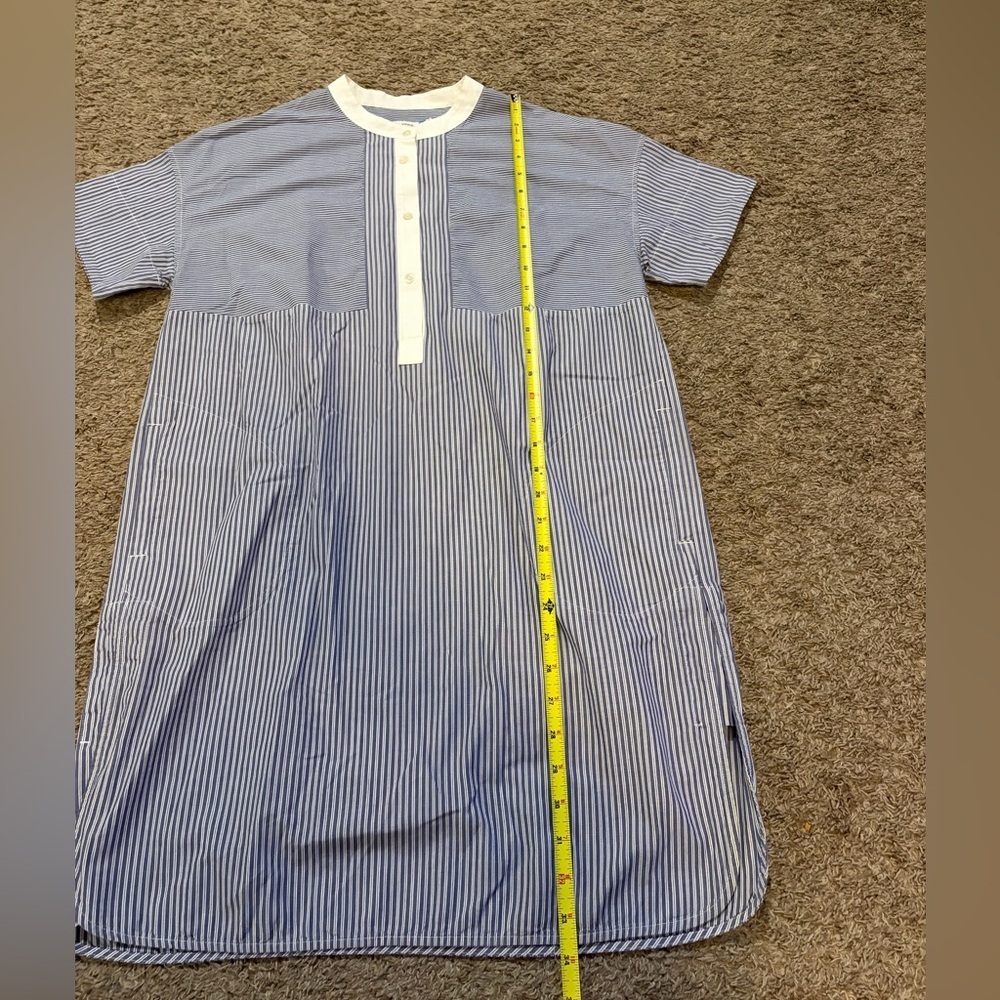 Vince Women’s Short Sleeve Tunic Nautical Vacation Blue White Striped Size 4 - Picture 8 of 11